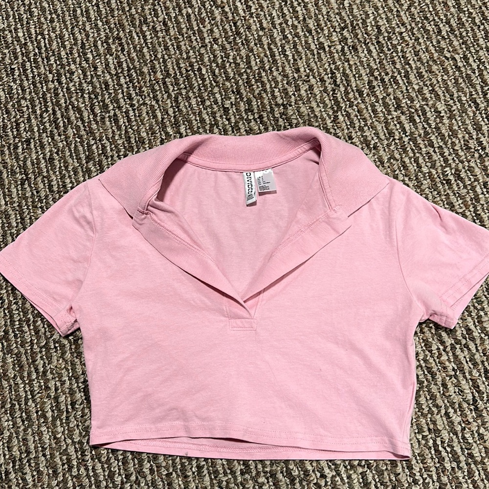 Size small pink collard crop top
